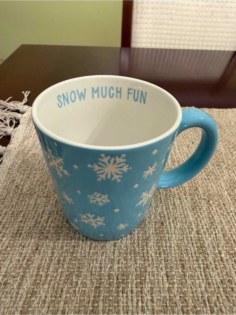 Target Wondershop Blue Snowflake Mug 'SNOW MUCH FUN'